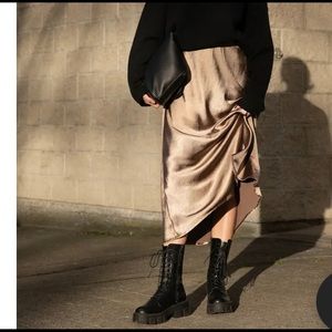 Gorgeous copper Midi Slip Skirt